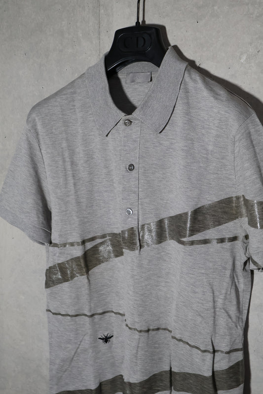Dior Homme SS04 Coated Strip Polo Shirt