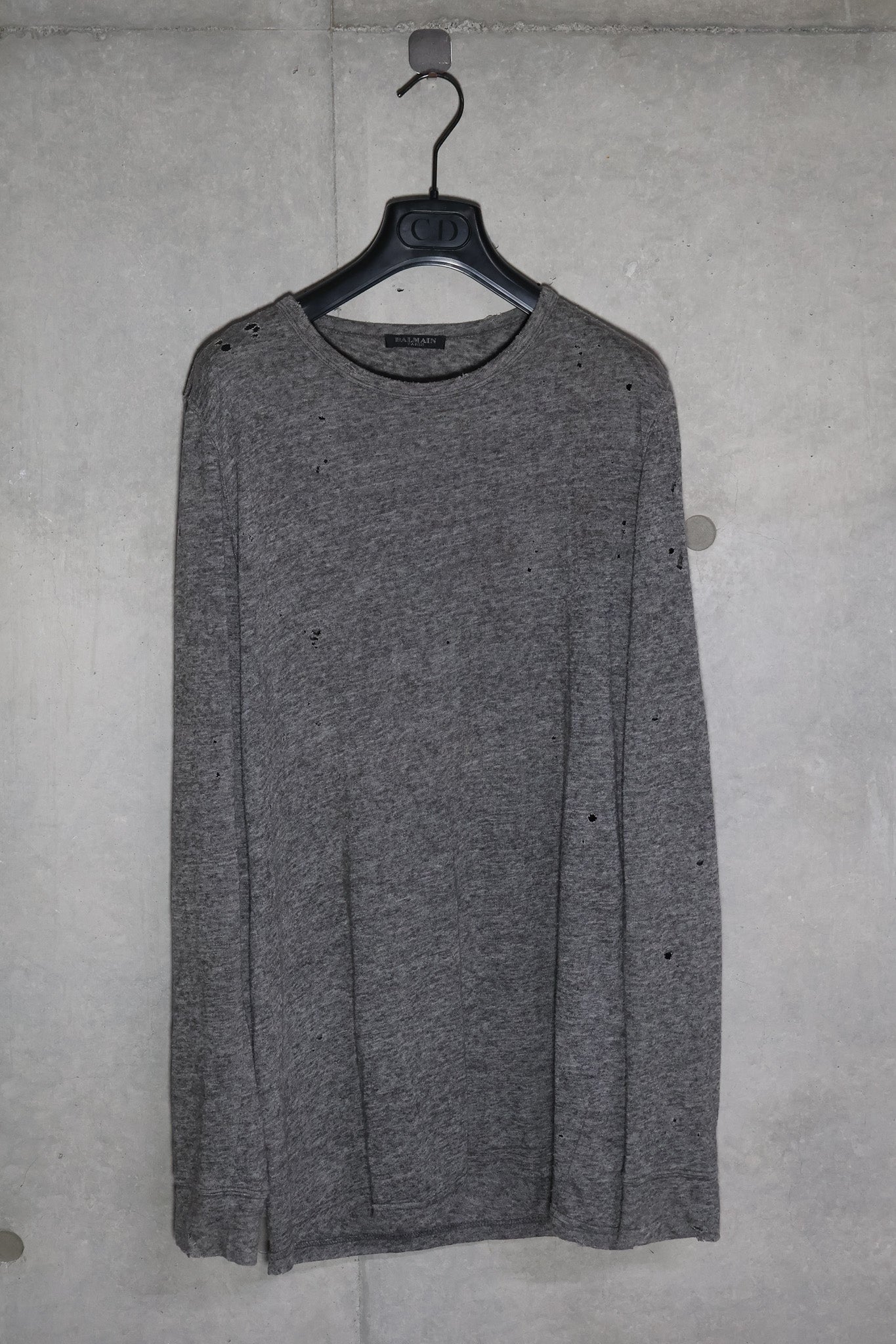 Balmain SS10 Linen Distressed Longsleeve