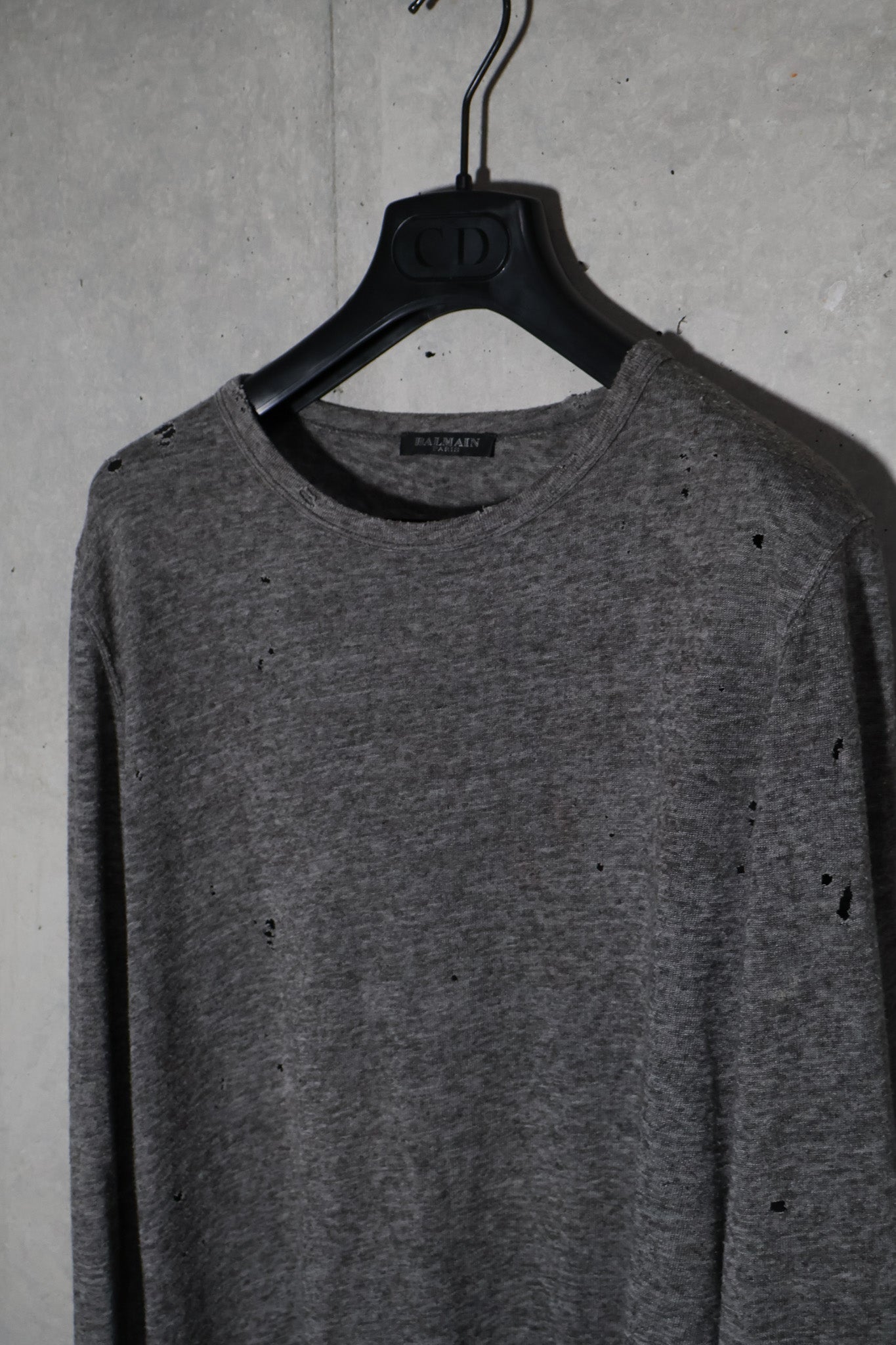 Balmain SS10 Linen Distressed Longsleeve