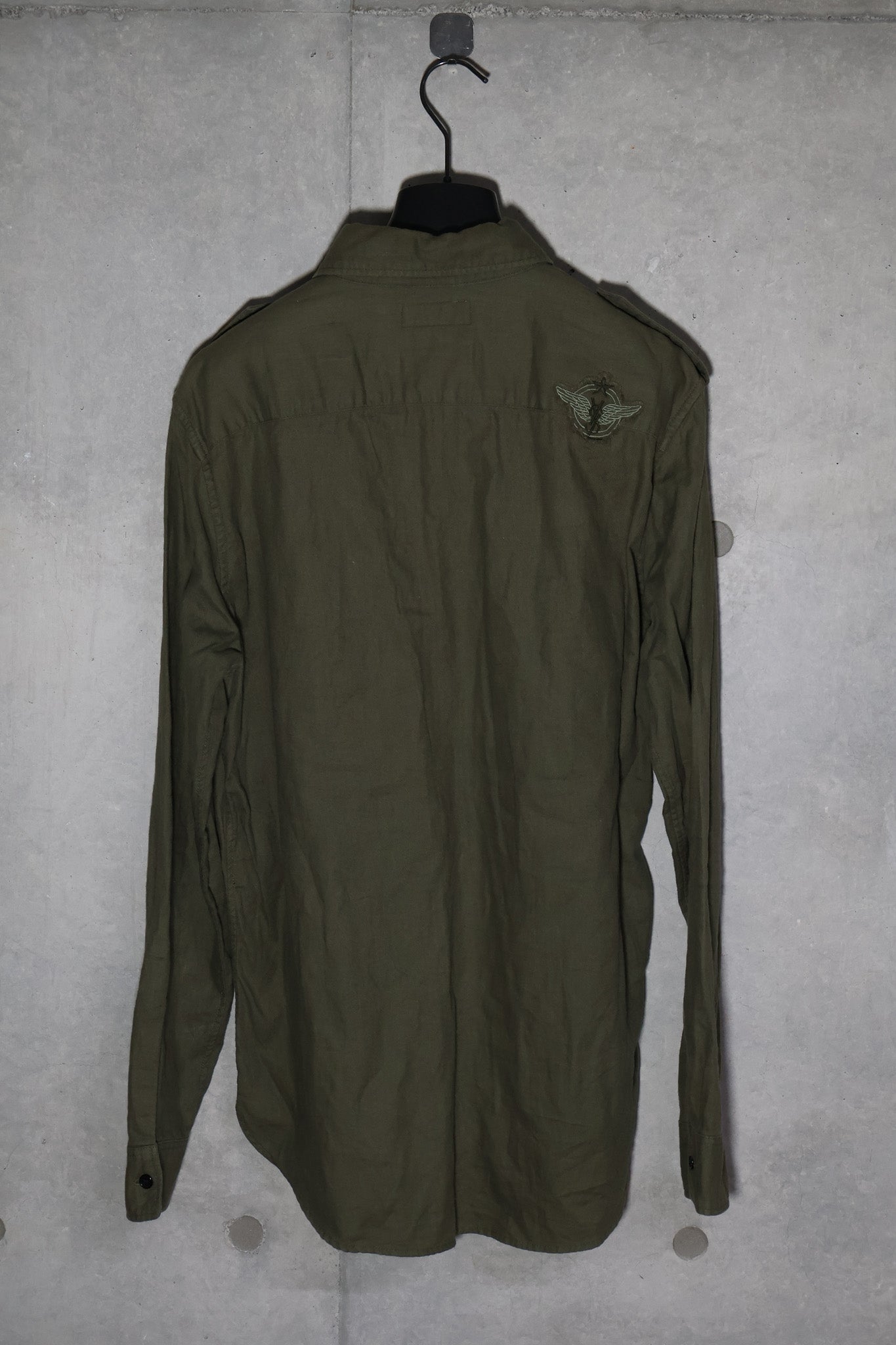 Saint Laurent SS17 Crested Military Button Up Shirt