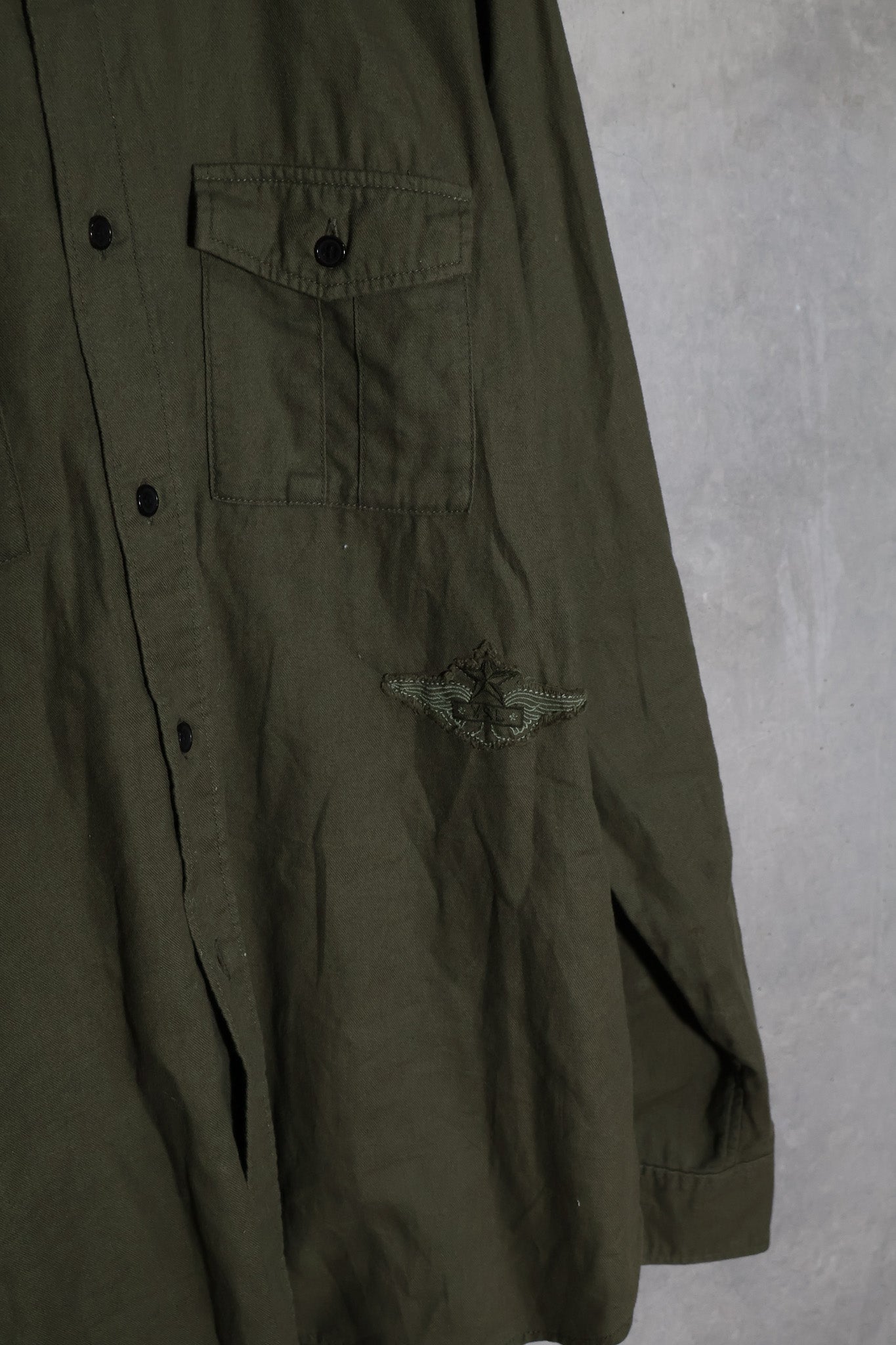 Saint Laurent SS17 Crested Military Button Up Shirt