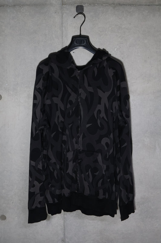 Number (N)ine AW04 Black Tribal Zip Up Hoodie