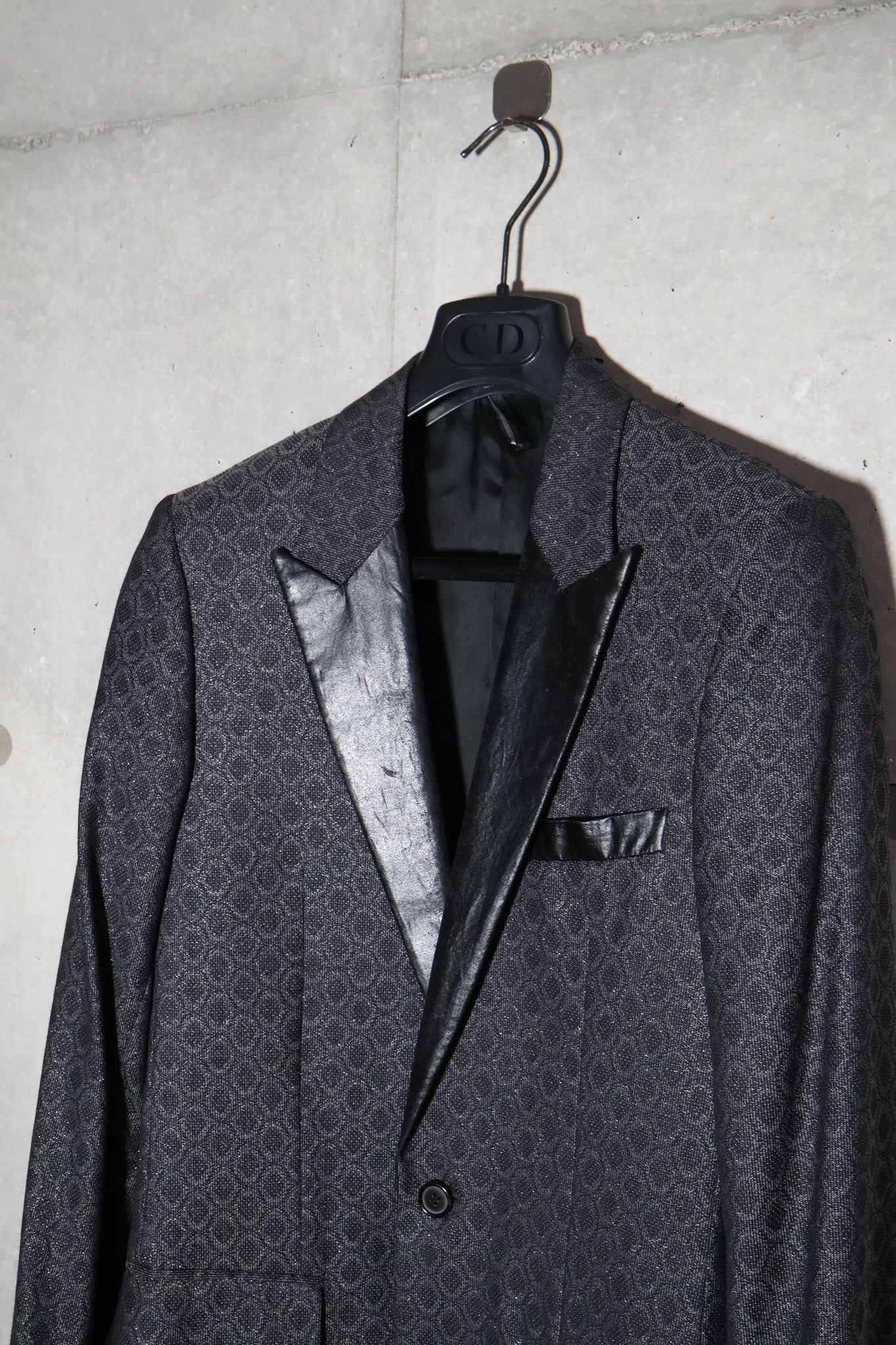 Dior Homme SS04 Strip Runway Coated Lapel Printed Blazer
