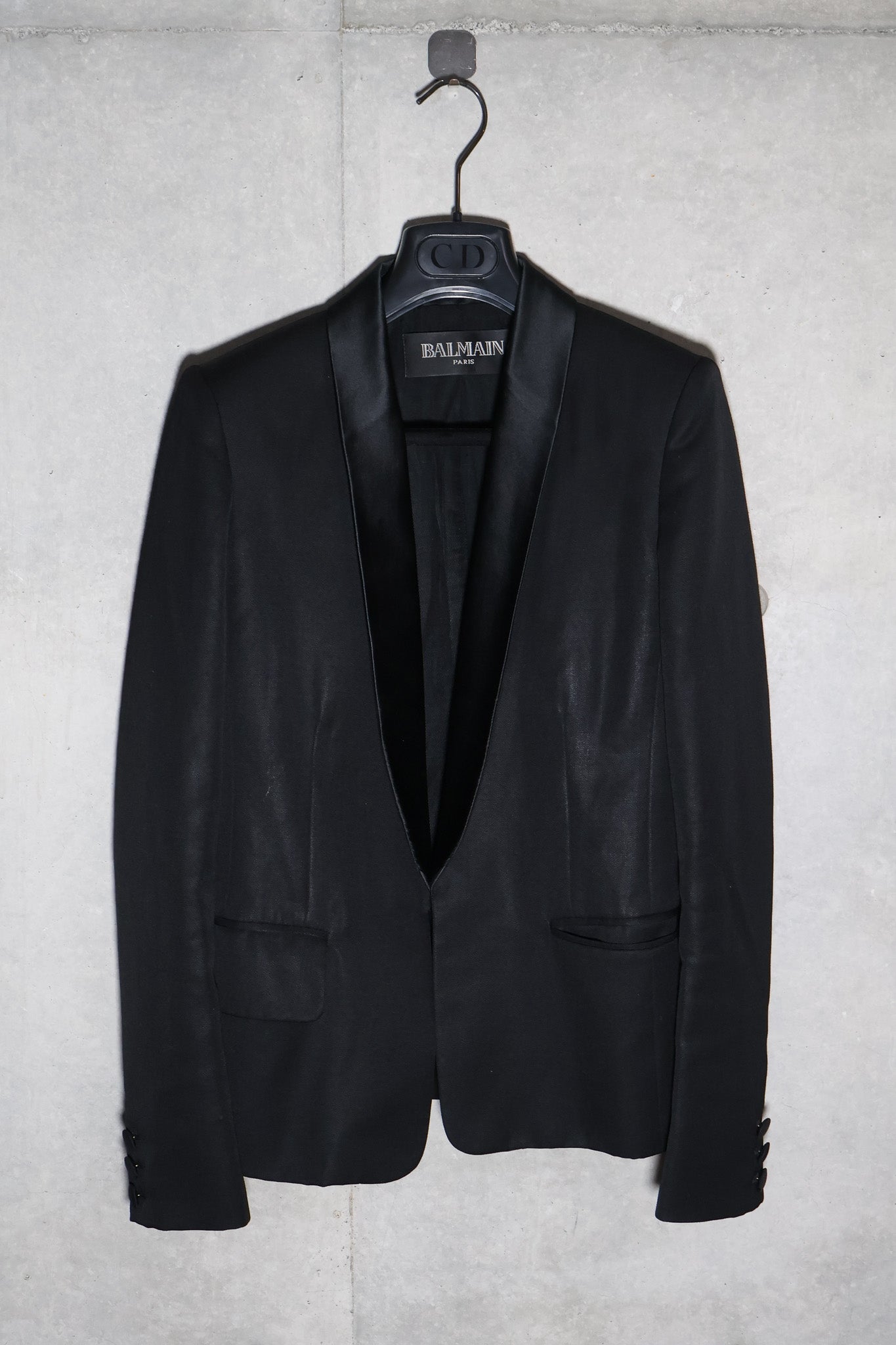 Balmain AW08 Satin Lapel Shawl Blazer