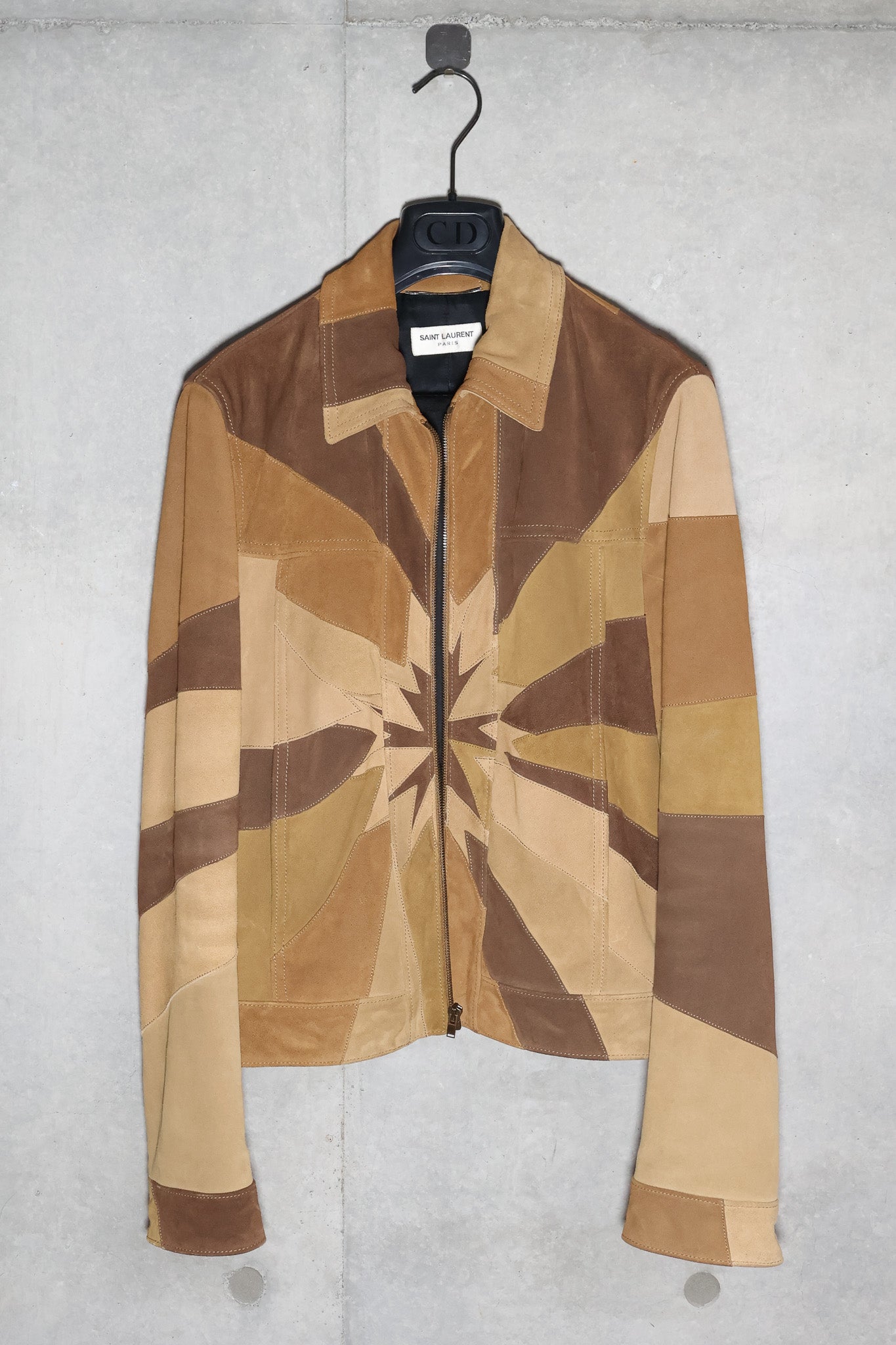 Saint Laurent SS15 Runway Suede Patchwork Jacket