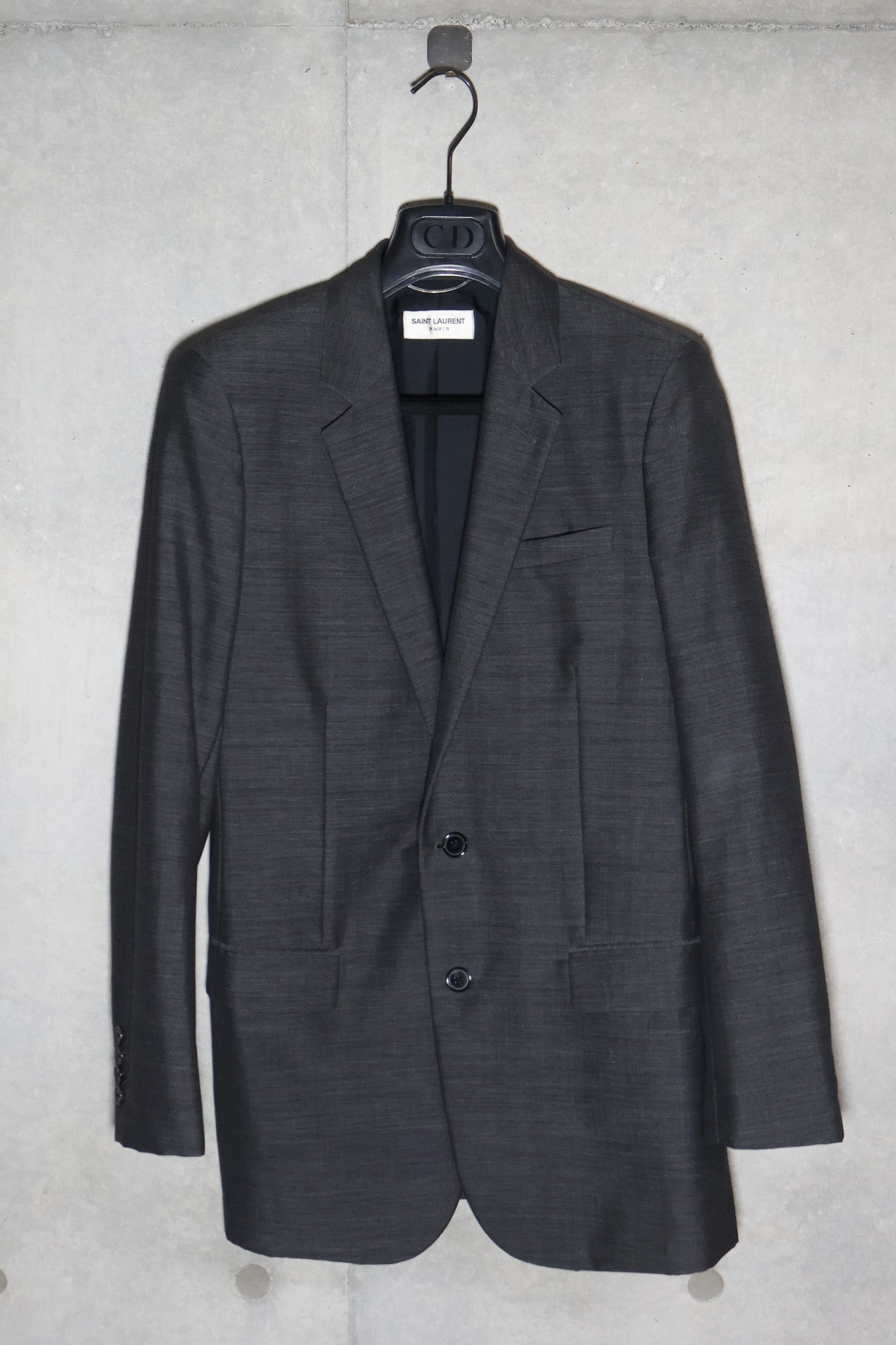 Saint Laurent AW13 2B Gray Hatched Blazer