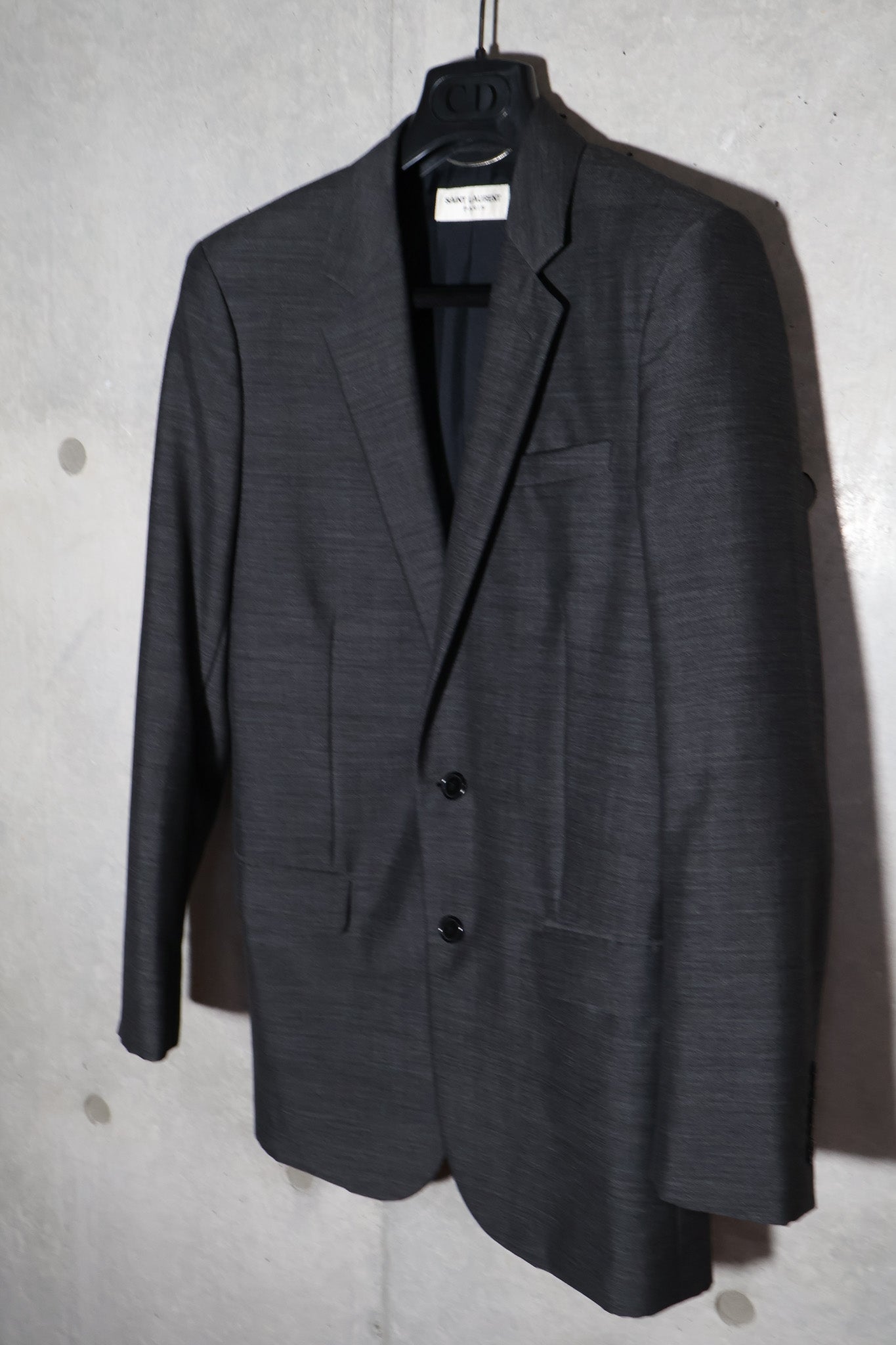 Saint Laurent AW13 2B Gray Hatched Blazer