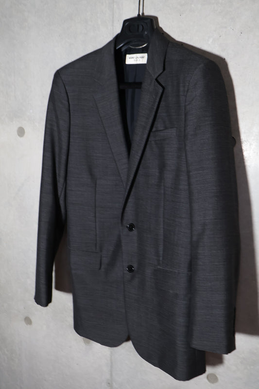Saint Laurent AW13 2B Gray Hatched Blazer