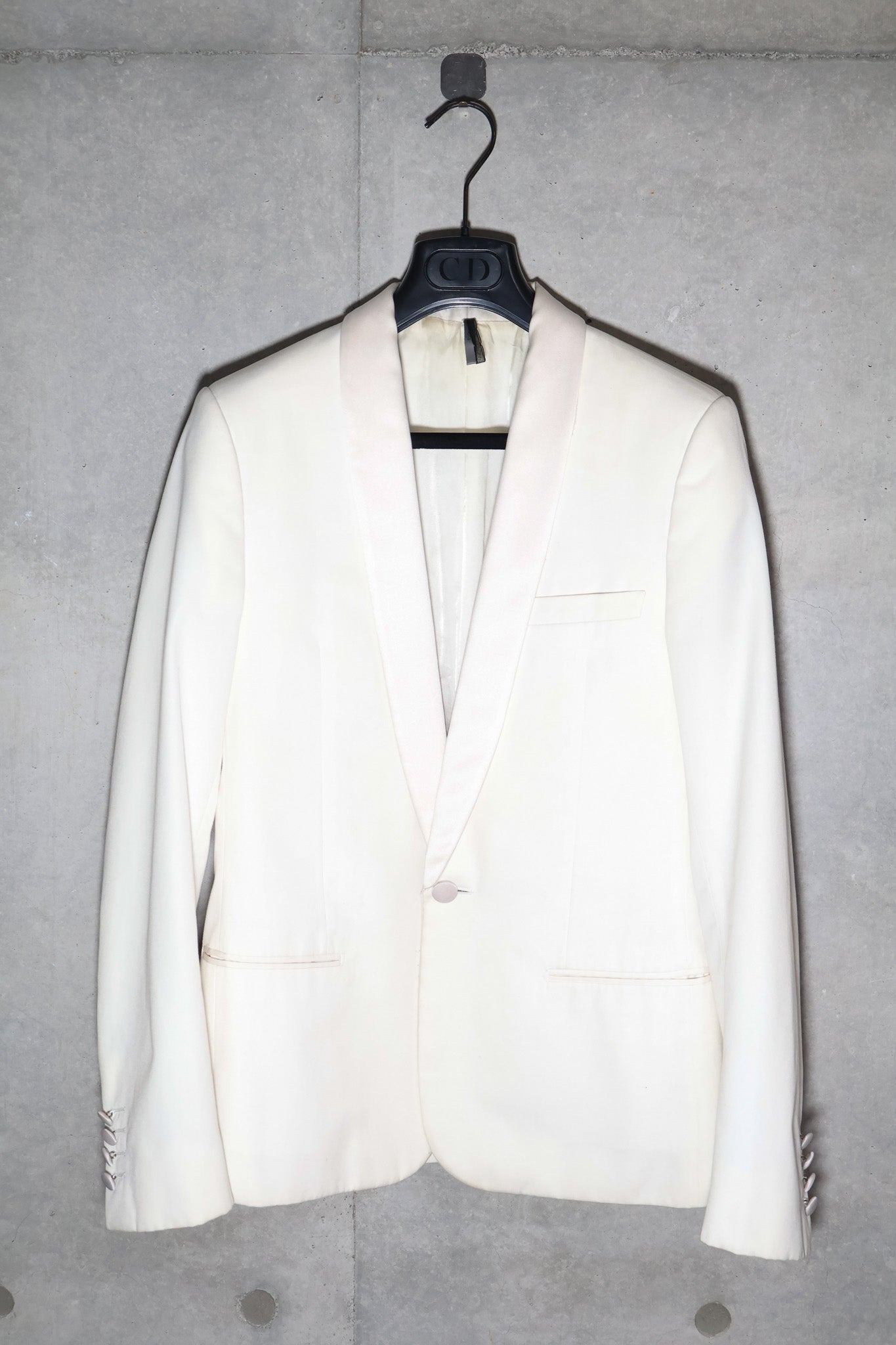 Dior Homme SS05 Runway White Shawl Blazer