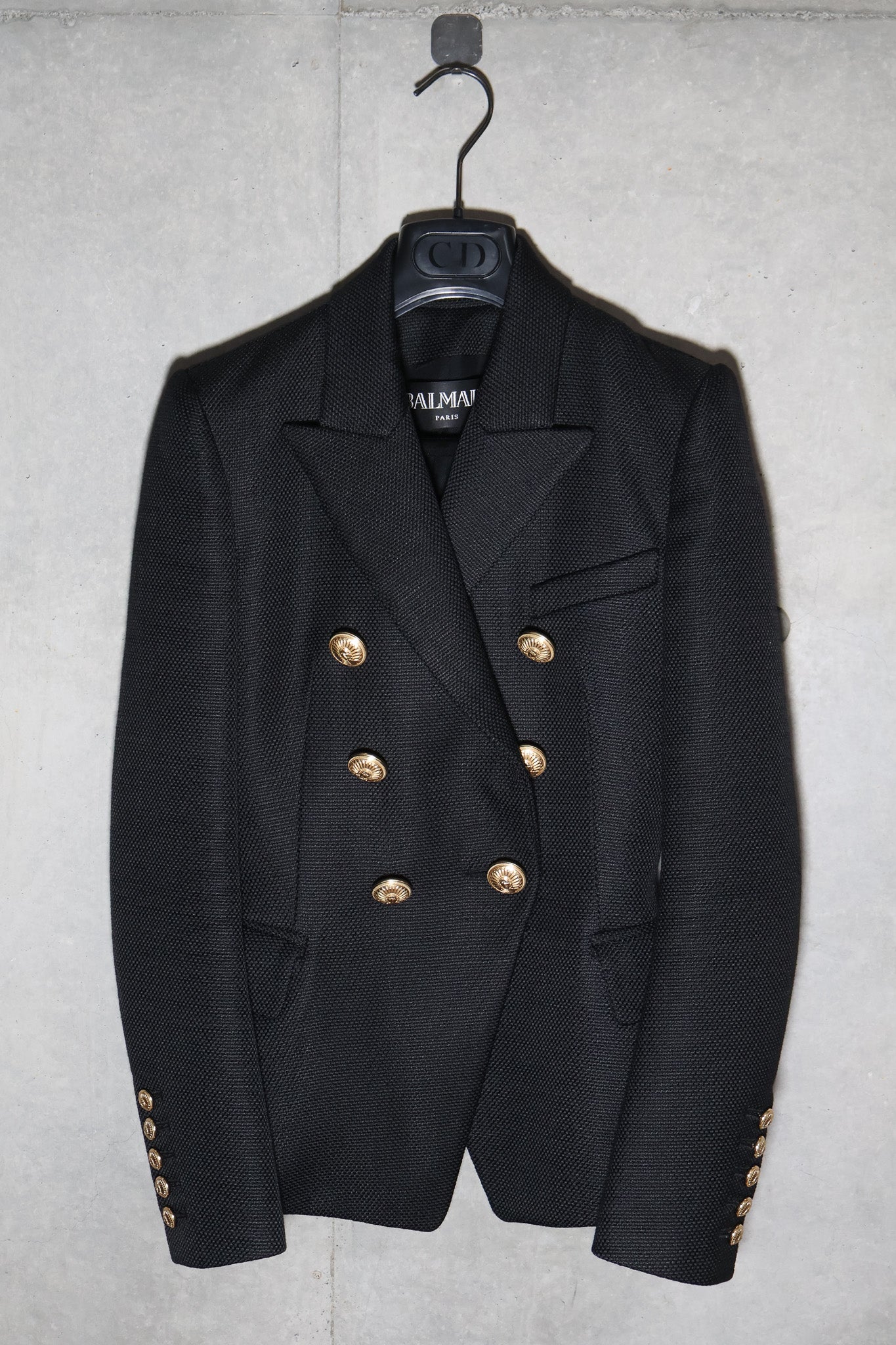 Balmain AW14 Peak Lapel Peacoat
