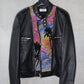 Saint Laurent SS16 Sample Sequin Palm Tree Cafe Racer Leather Jacket