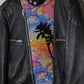 Saint Laurent SS16 Sample Sequin Palm Tree Cafe Racer Leather Jacket