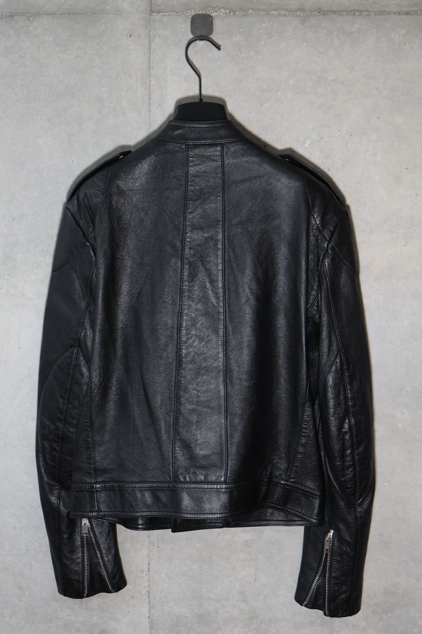 Saint Laurent SS16 Sample Sequin Palm Tree Cafe Racer Leather Jacket