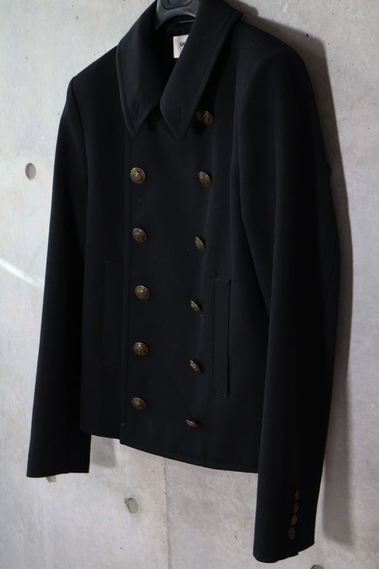 Saint Laruent AW13 Cropped Wool Peacoat