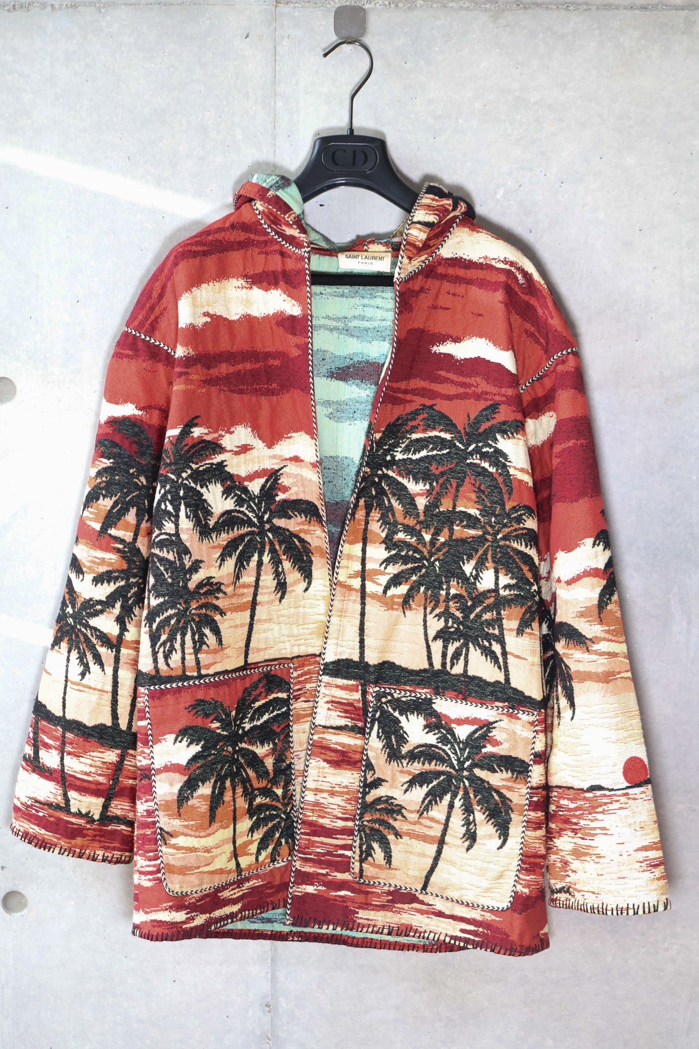 Saint Laurent SS16 Surf Sound Palm Tree Knit Poncho