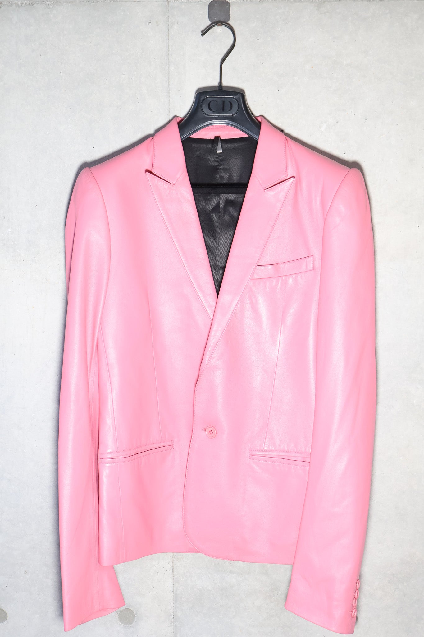 Dior Homme SS05 Runway Pink Leather 1B Blazer