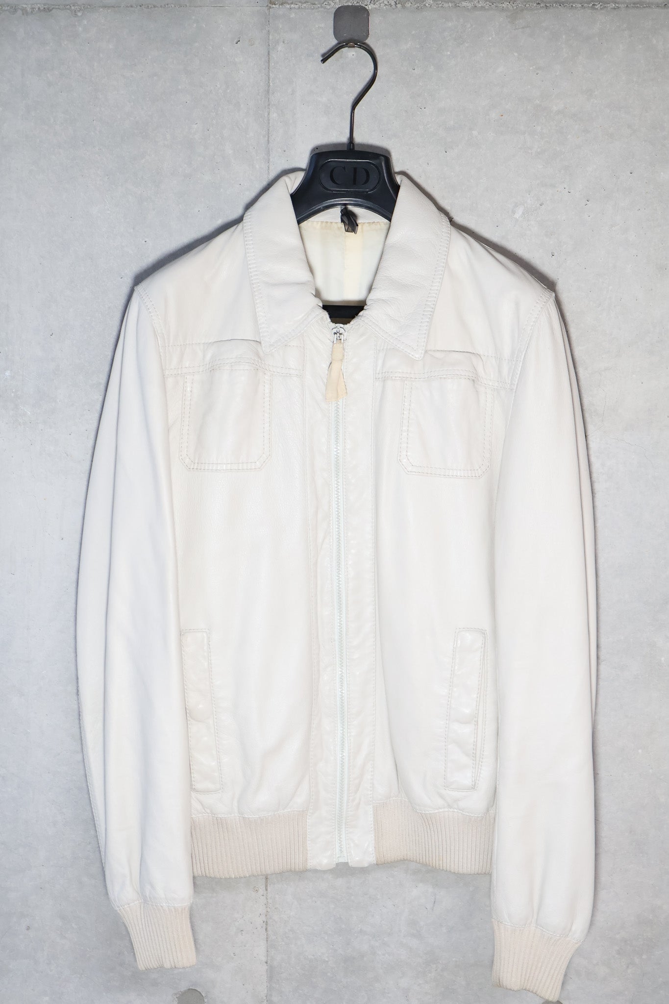 Dior Homme SS06 Multi Pocket White Leather Jacket