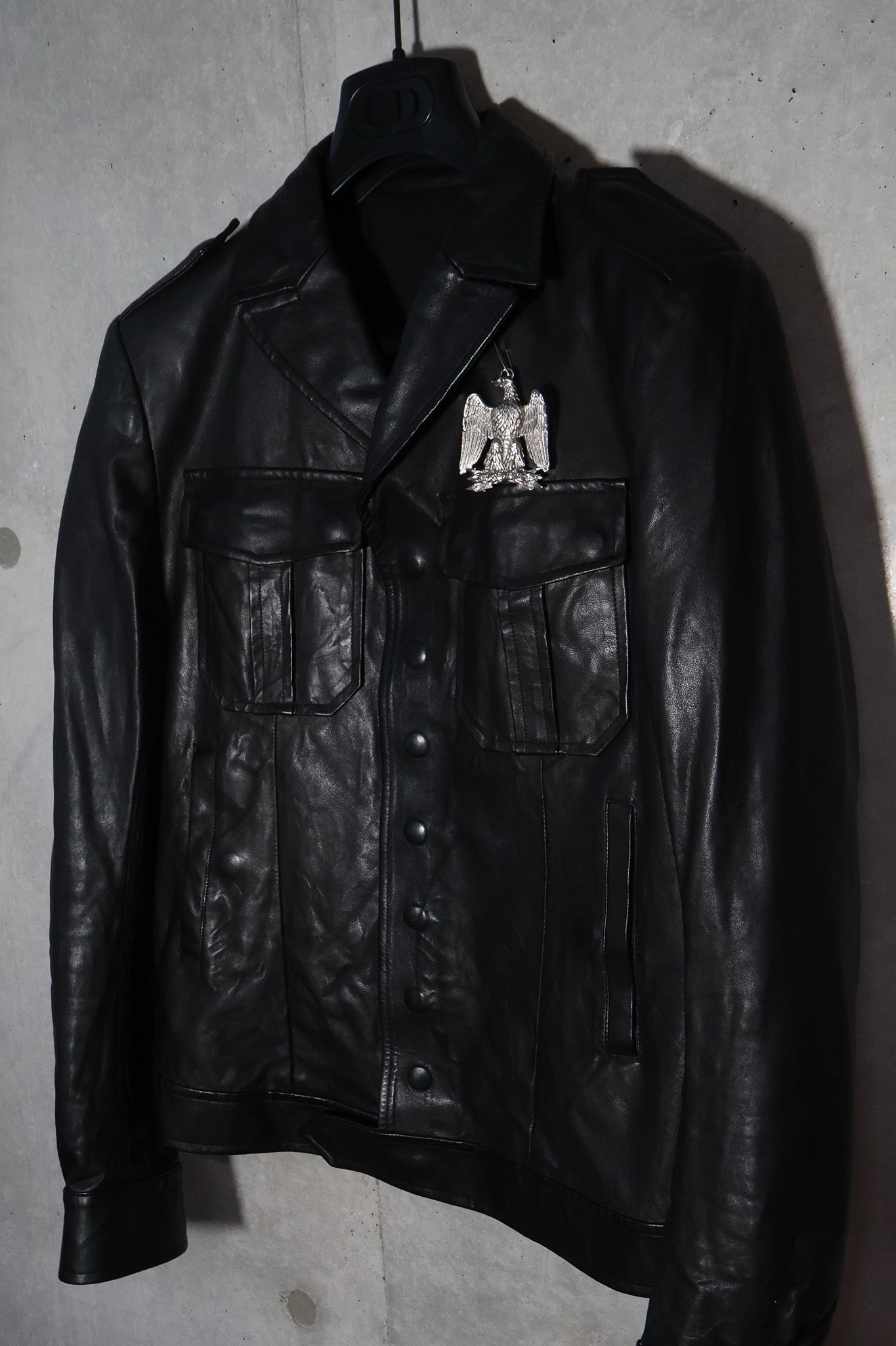 Balmain SS11 Campaign Eagle Pin Leather Jacket