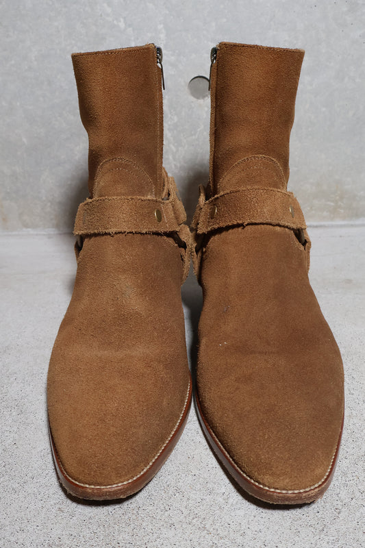 Saint Laurent Paris AW16 Suede Harness Wyatt Boots