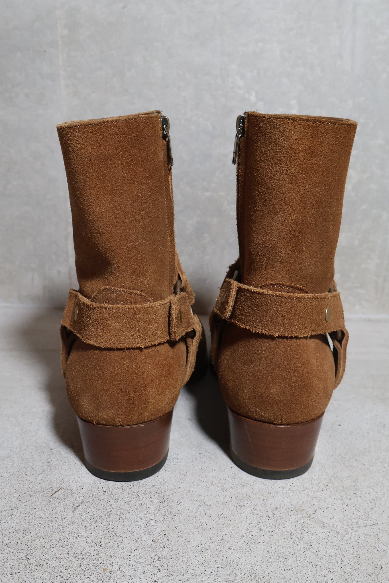 Saint Laurent Paris AW16 Suede Harness Wyatt Boots