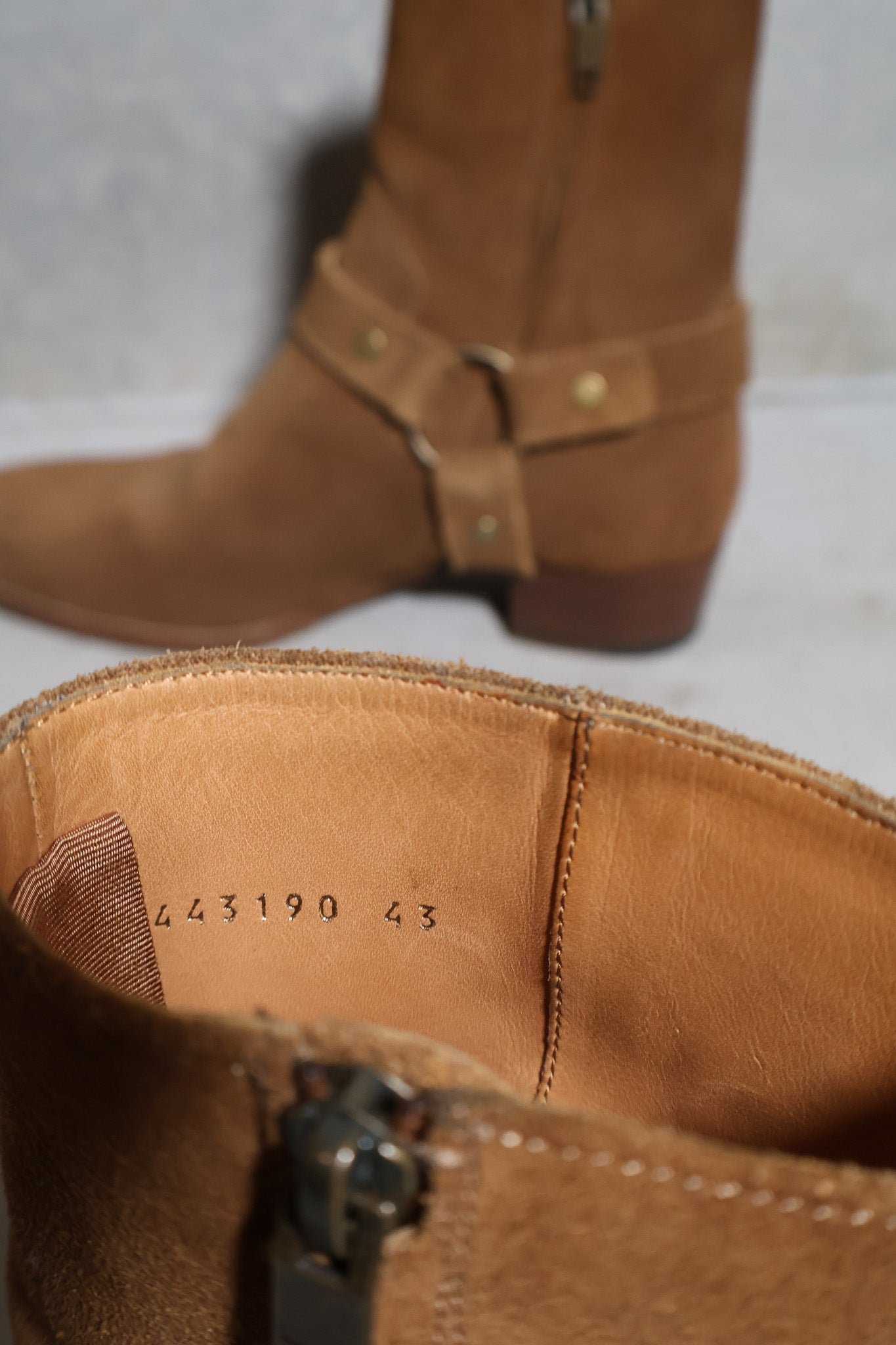 Saint Laurent Paris AW16 Suede Harness Wyatt Boots
