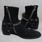 Saint Laurent AW13 Suede Chain Harness Boots