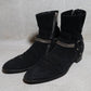 Saint Laurent AW13 Suede Chain Harness Boots