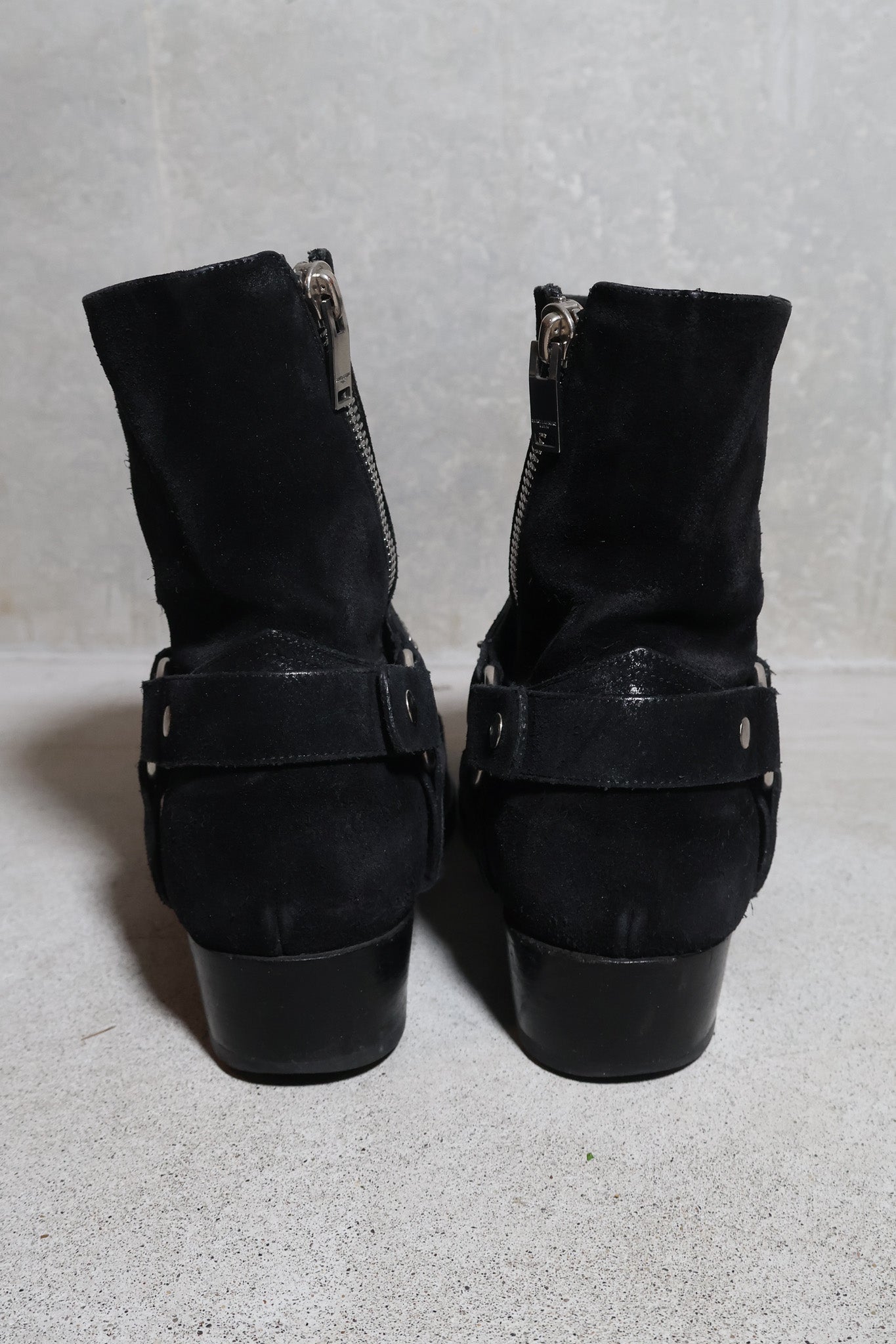 Saint Laurent AW13 Suede Chain Harness Boots