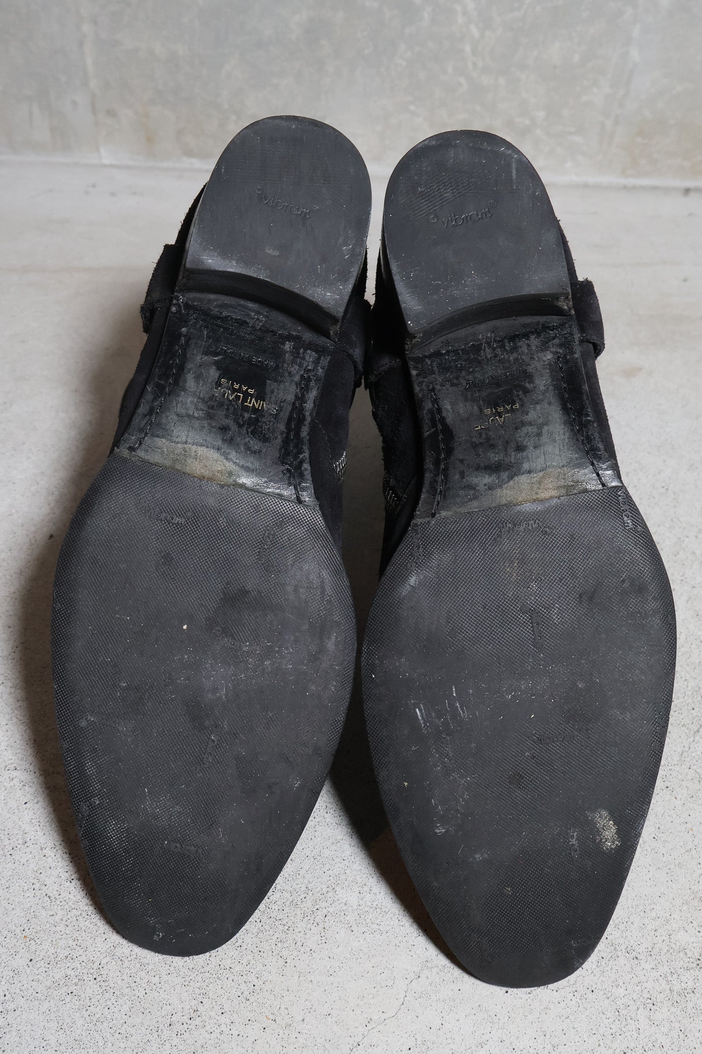 Saint Laurent AW13 Suede Chain Harness Boots