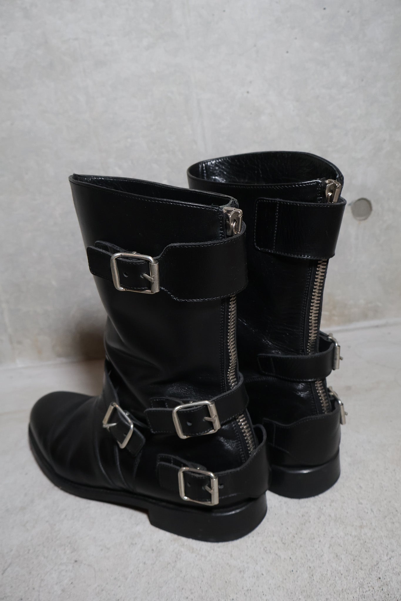 Balmain AW12 Campaign Buckled engineer boots Boots