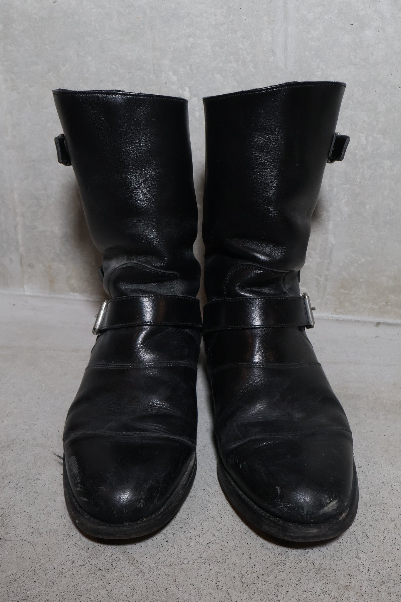 Balmain AW12 Campaign Buckled Shearling Engineer Boots
