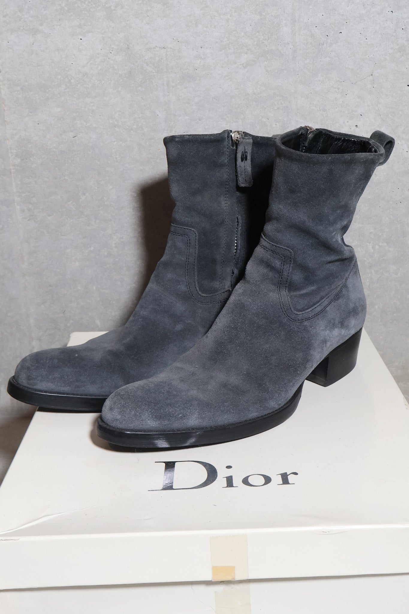 Dior Homme AW06 Suede Cuban Heel Western Boots