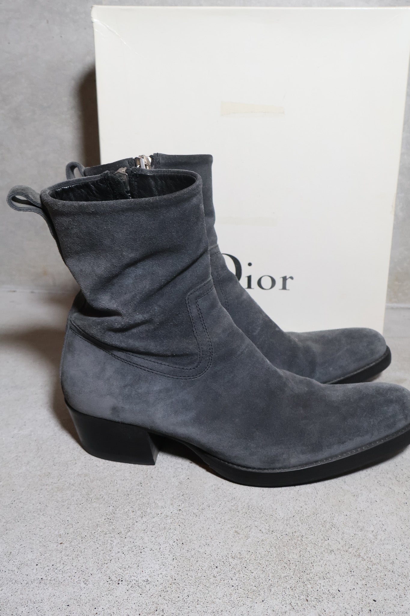 Dior Homme AW06 Suede Cuban Heel Western Boots