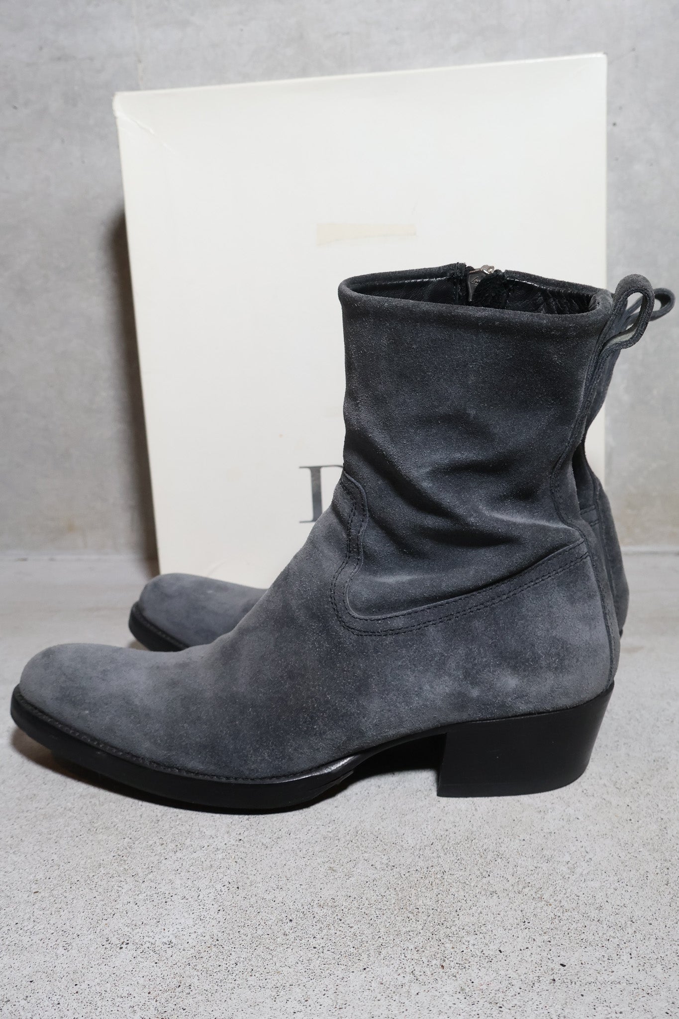 Dior Homme AW06 Suede Cuban Heel Western Boots
