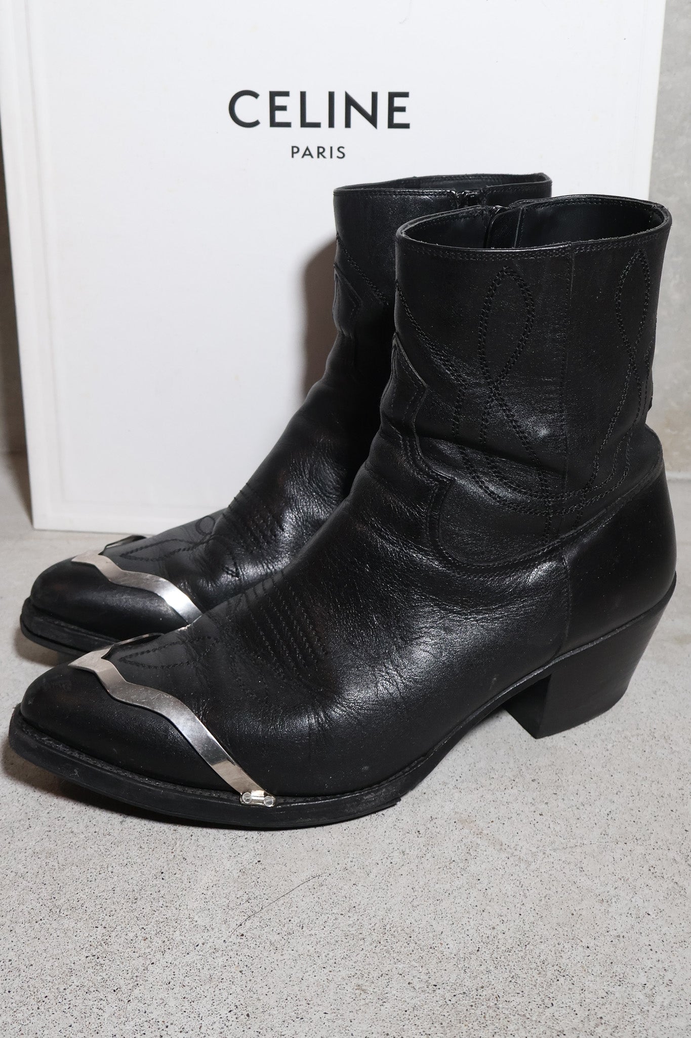 Celine SS22 Cosmic Cruiser Berlin Metal Toe Cap Western Boots