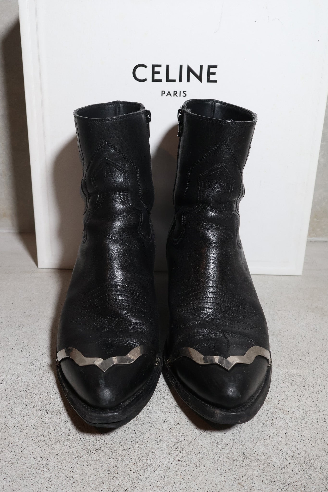 Celine SS22 Cosmic Cruiser Berlin Metal Toe Cap Western Boots