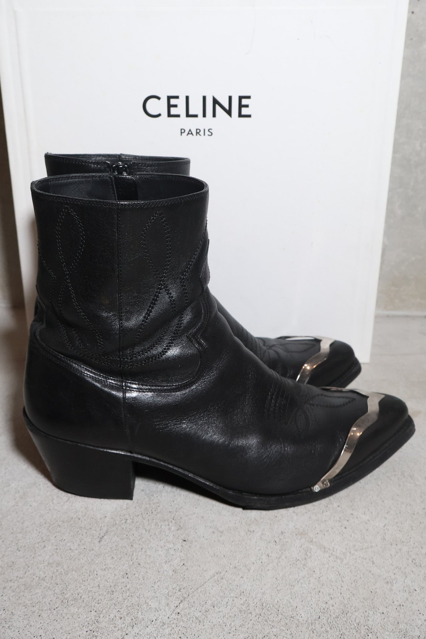 Celine SS22 Cosmic Cruiser Berlin Metal Toe Cap Western Boots