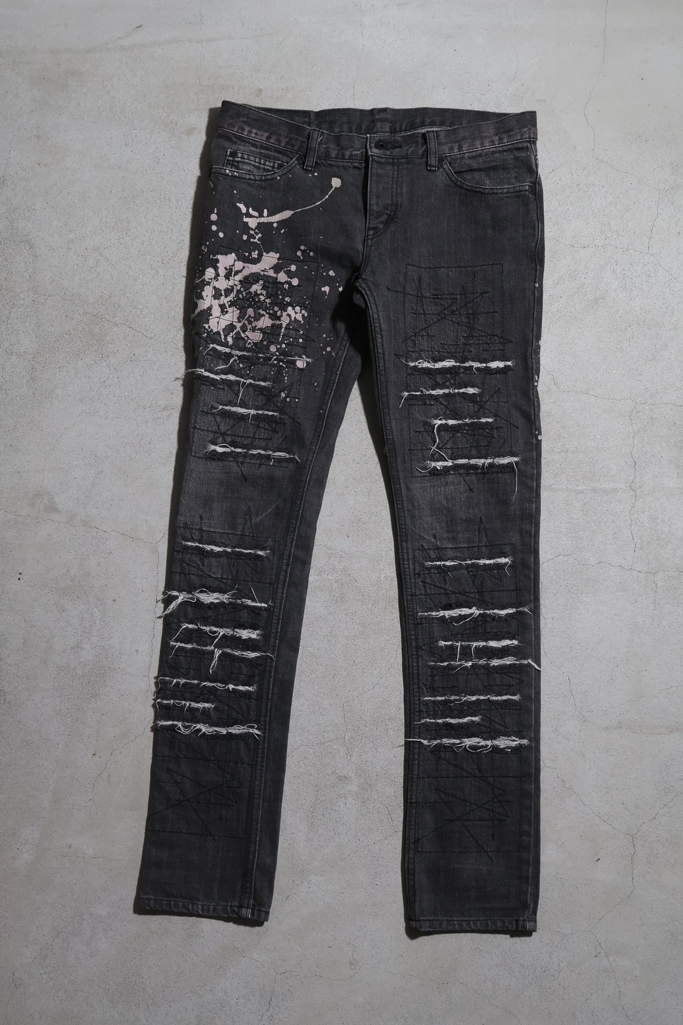 Hysteric Glamour Paint Splatter Crash Denim