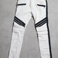 Balmain SS15 Striped Biker Denim