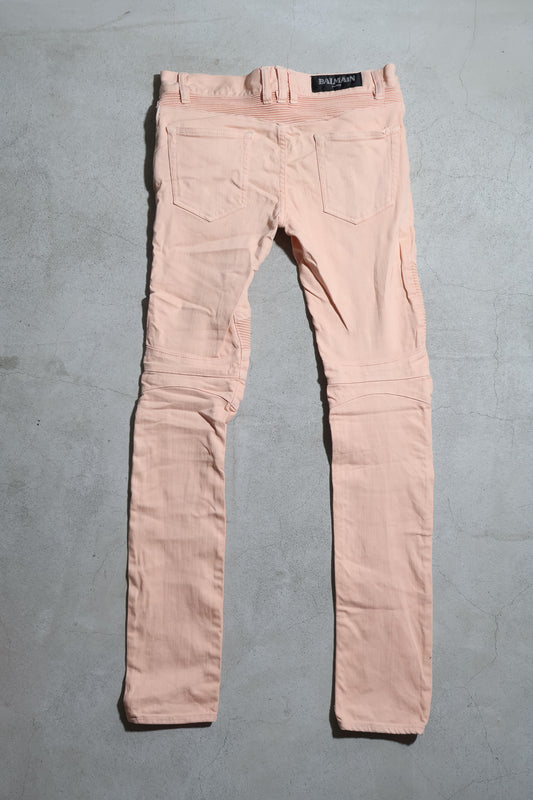 Balmain SS12 Pink Biker Denim