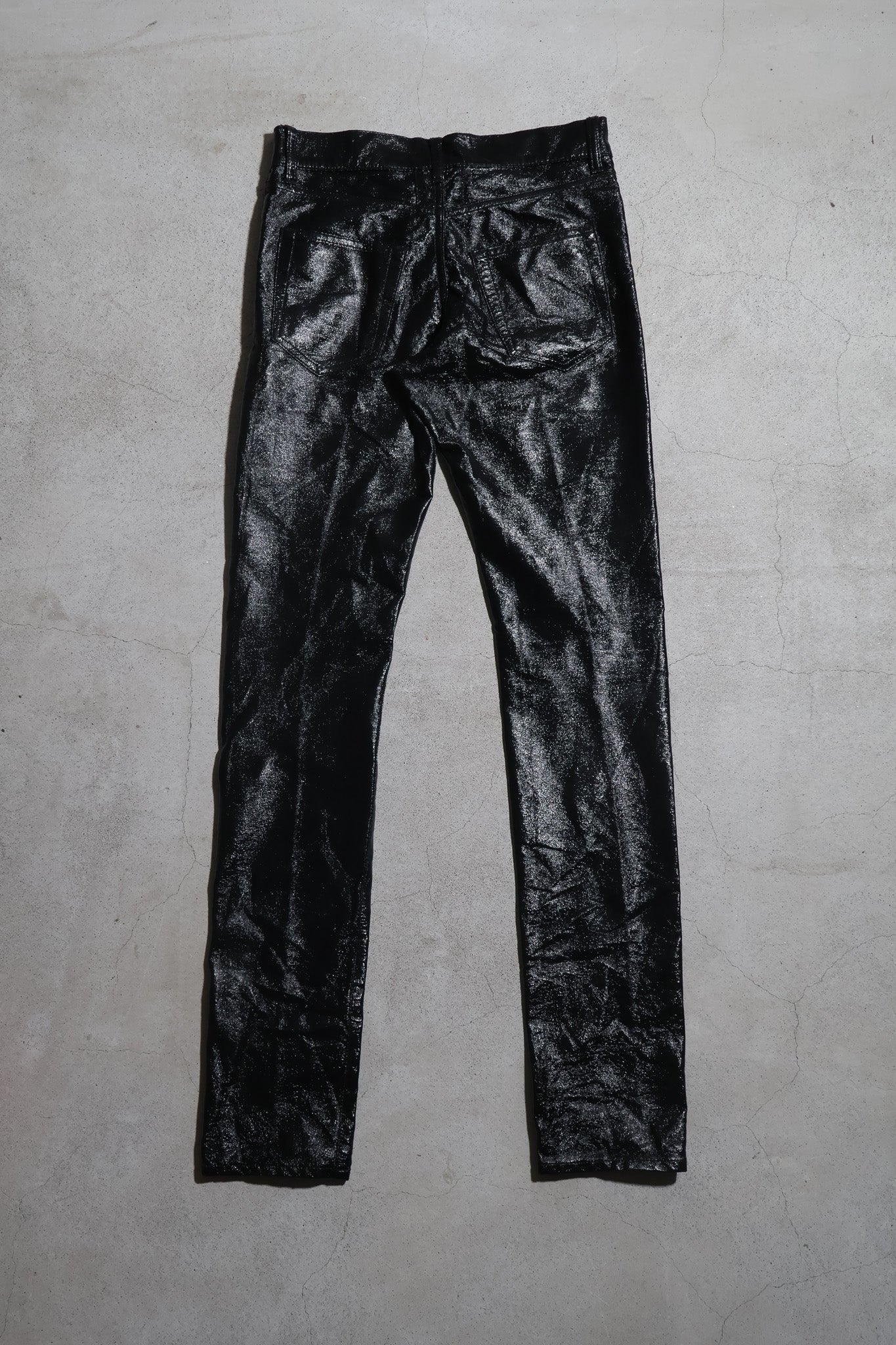 Saint Laurent SS14 Runway Faux Leather D05 Shiny Denim