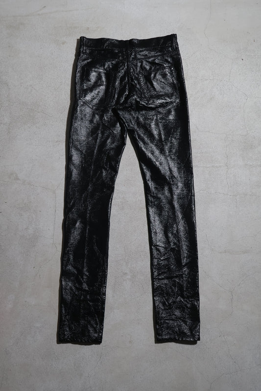 Saint Laurent SS14 Runway Faux Leather D05 Shiny Denim