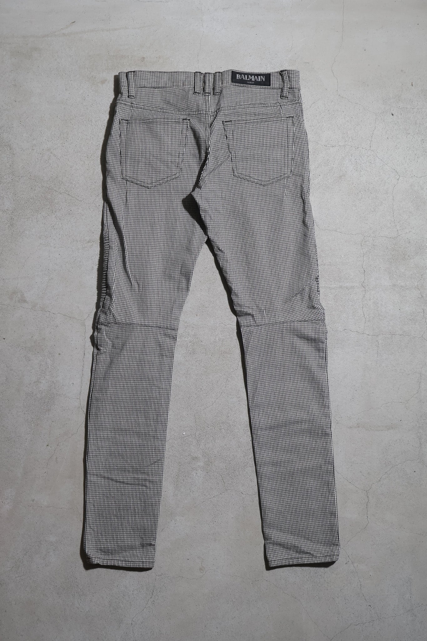 Balmain AW14 Houndstooth Biker Denim