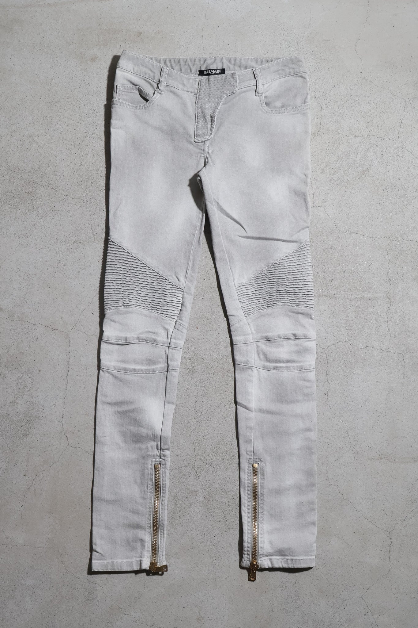 Balmain AW12 Marbled Biker Denim