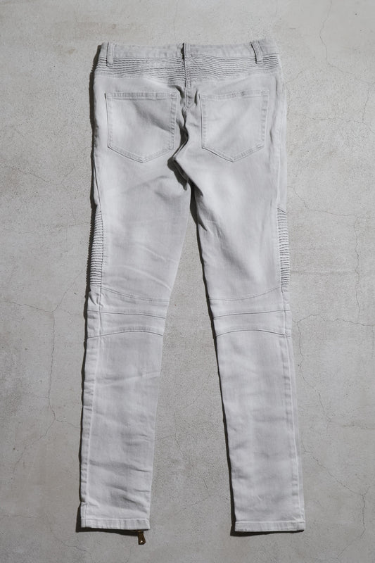 Balmain AW12 Marbled Biker Denim