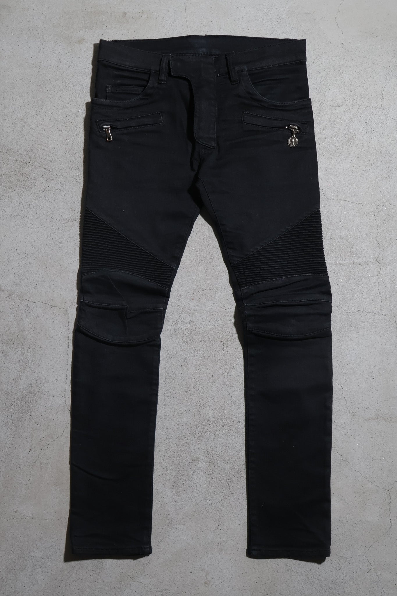 Balmain SS11 Campaign Eagle Coin Biker Denim