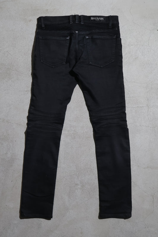 Balmain SS11 Campaign Eagle Coin Biker Denim
