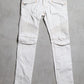 Balmain SS14 Contrast Stitch Distressed Biker Denim