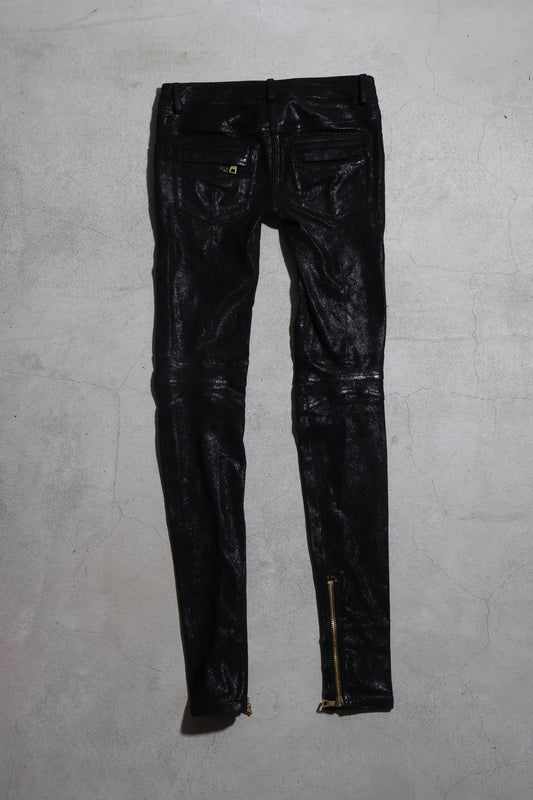 Balmain AW12 Waxed Leather Pants
