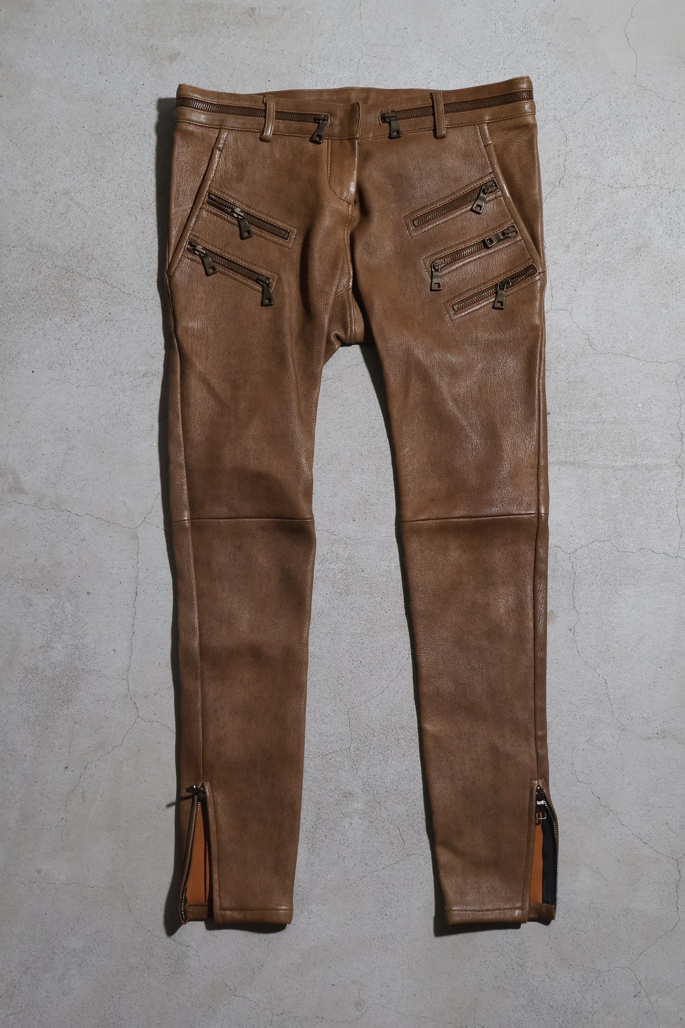 Balmain SS11 5 Zip Leather Pants